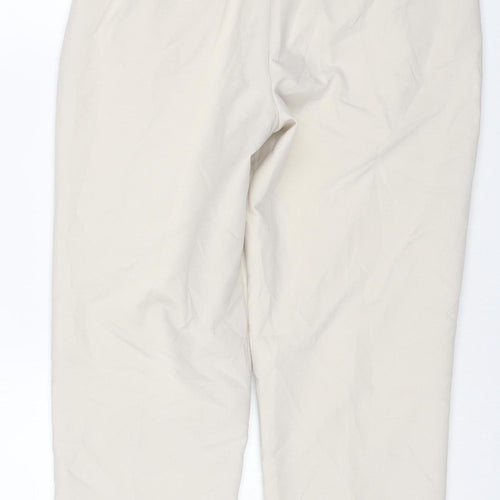 ZARA Women's Beige Straight Leg Trousers M Polyester Blend