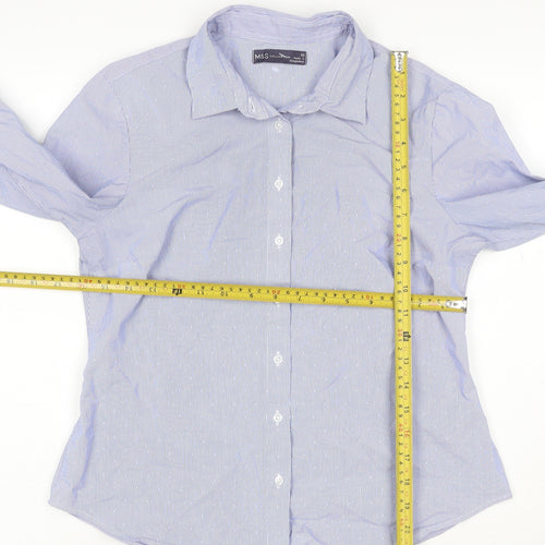 Marks and Spencer Women’s Blue Striped Long Sleeve Button-Up Shirt Size 10