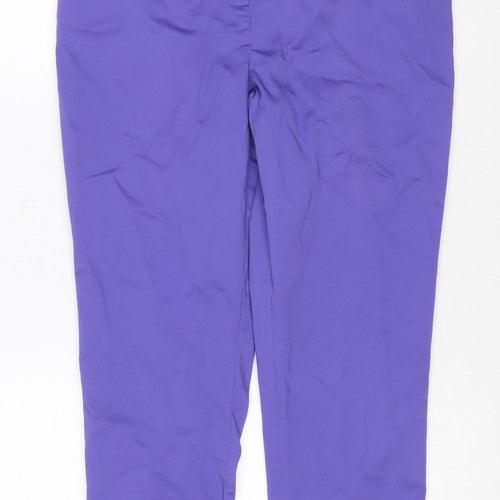Marks and Spencer Women Purple Cotton Stretch Slim Trousers Size 12