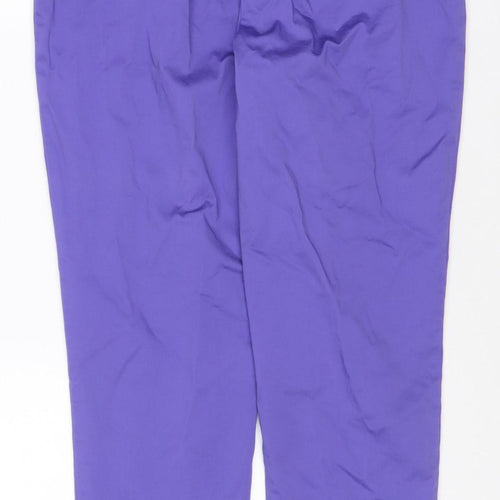 Marks and Spencer Women Purple Cotton Stretch Slim Trousers Size 12
