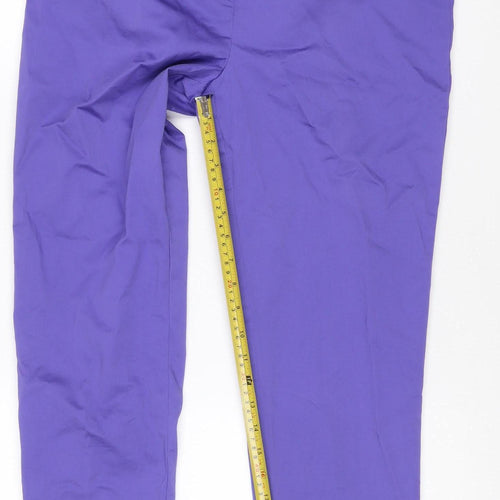 Marks and Spencer Women Purple Cotton Stretch Slim Trousers Size 12
