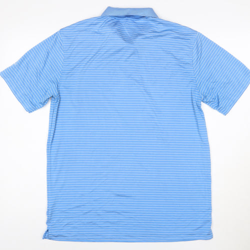 Nike Golf Men's Blue Striped Dri-Fit Polo Shirt M Regular Fit