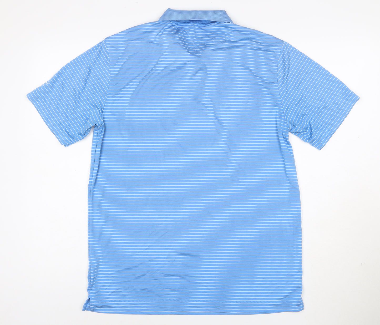 Nike Golf Men's Blue Striped Dri-Fit Polo Shirt M Regular Fit
