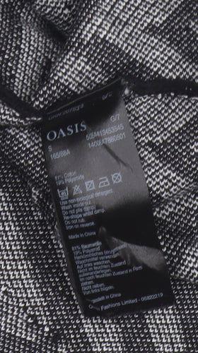 Oasis Women's Black A-Line Geometric Knit Skirt Size S