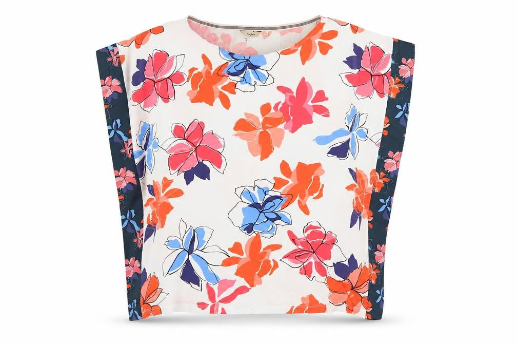 Front view of Salsa Women Multicoloured Floral Tunic Blouse, size L, Cotton Modal