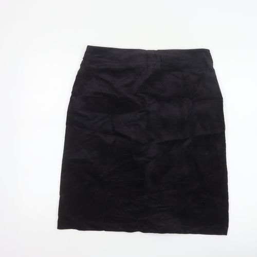 Next Women Black Knee Length Pencil Skirt UK 14 Cotton Stretch