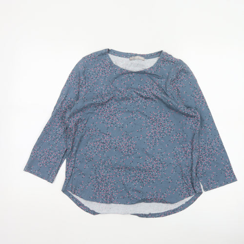 Regatta Petites Blue Floral Cotton 3/4 Sleeve Women's T-Shirt Size 10