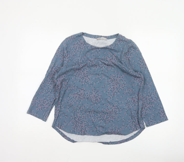 Regatta Petites Blue Floral Cotton 3/4 Sleeve Women's T-Shirt Size 10
