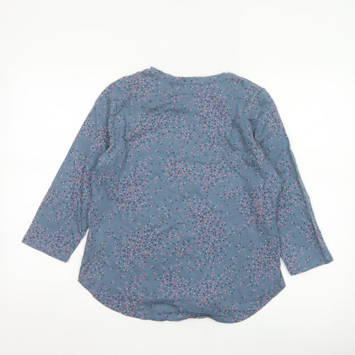 Regatta Petites Blue Floral Cotton 3/4 Sleeve Women's T-Shirt Size 10