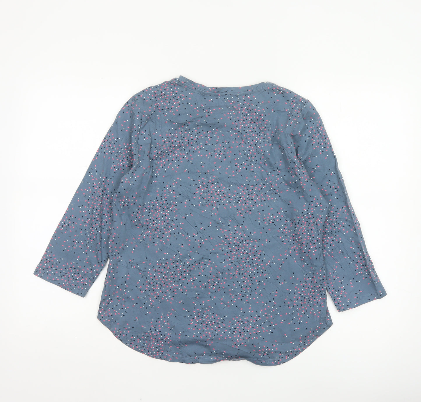 Regatta Petites Blue Floral Cotton 3/4 Sleeve Women's T-Shirt Size 10