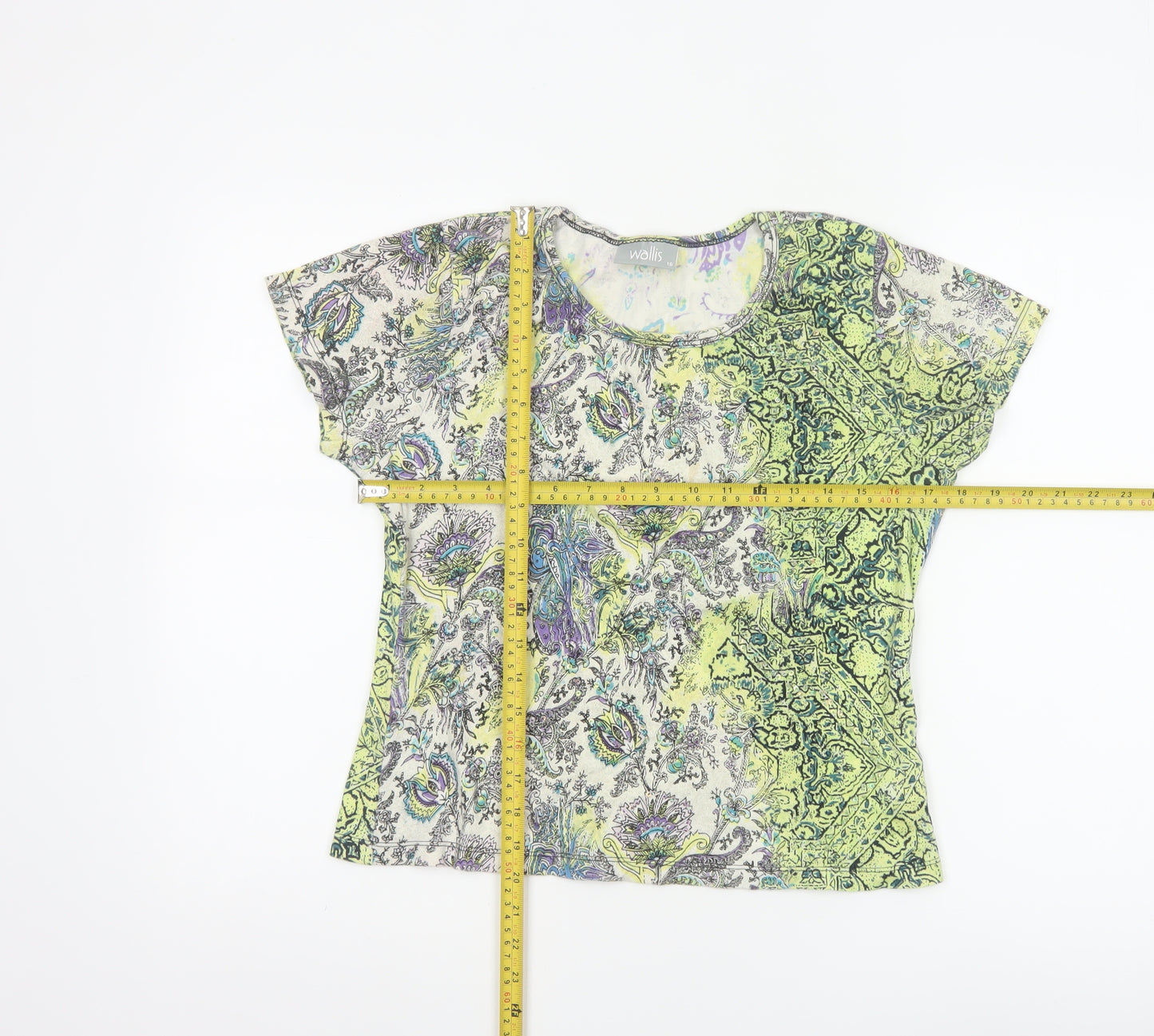 Wallis Women’s Multicoloured Paisley Cotton T-Shirt Size 16