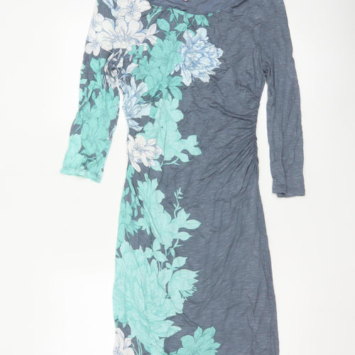 Phase Eight Women’s Blue Floral Bodycon Jersey Dress Size 12