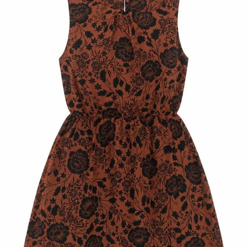 New Look Women Brown Floral A-Line Sleeveless Short Dress Size 8