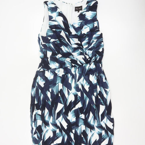 Phase Eight Women's Multicoloured Size 16 V-Neck Bodycon Dress