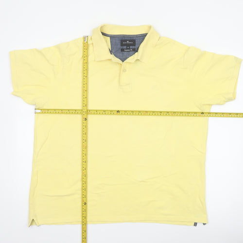 Marks & Spencer Blue Harbour Men's Yellow Cotton Polo Shirt XL Regular Fit