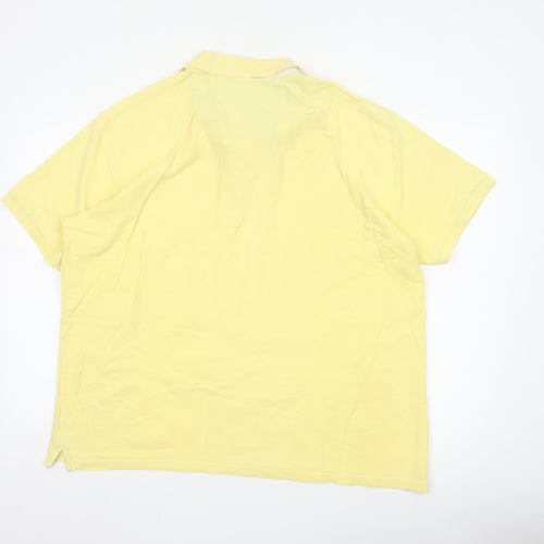 Marks & Spencer Blue Harbour Men's Yellow Cotton Polo Shirt XL Regular Fit