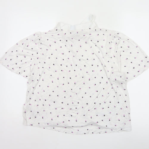 Marks and Spencer Ivory Polka Dot Bow Neck Women’s Blouse Size 20