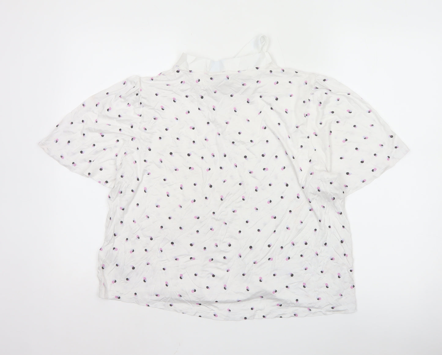 Marks and Spencer Ivory Polka Dot Bow Neck Women’s Blouse Size 20