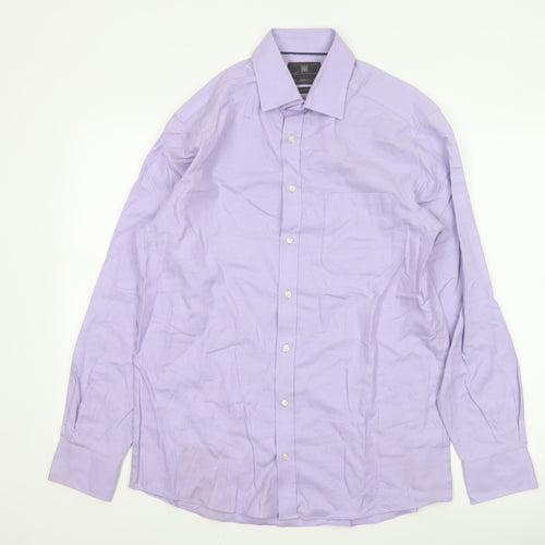 Marks and Spencer Men's Lilac Regular Fit Cotton Dress Shirt 15.5in