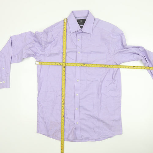 Marks and Spencer Men's Lilac Regular Fit Cotton Dress Shirt 15.5in