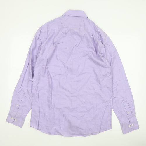 Marks and Spencer Men's Lilac Regular Fit Cotton Dress Shirt 15.5in