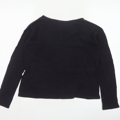 Hollister Womens Black V-Neck Long Sleeve Basic Knit Top XS