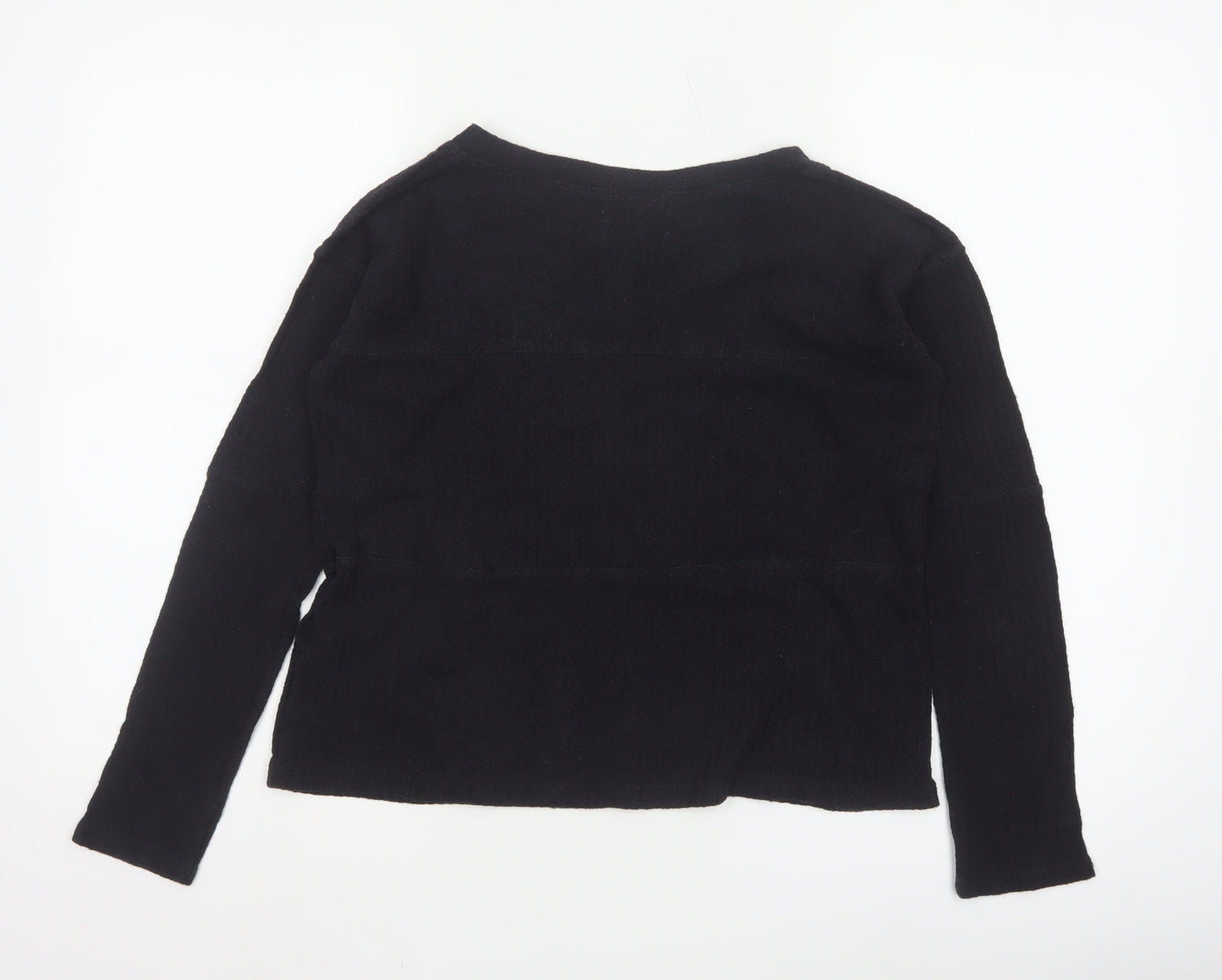 Hollister Womens Black V-Neck Long Sleeve Basic Knit Top XS