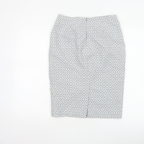 Marks and Spencer Women’s Grey Geometric Pencil Skirt Size 10