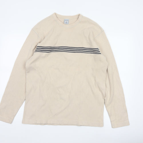 Old Navy Men's Beige Long Sleeve Crew Neck Casual Top Size M