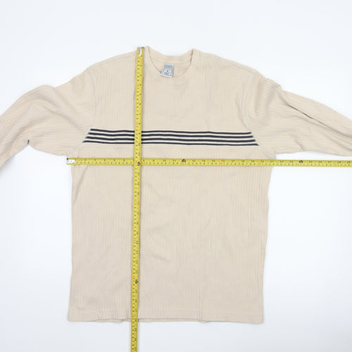 Old Navy Men's Beige Long Sleeve Crew Neck Casual Top Size M