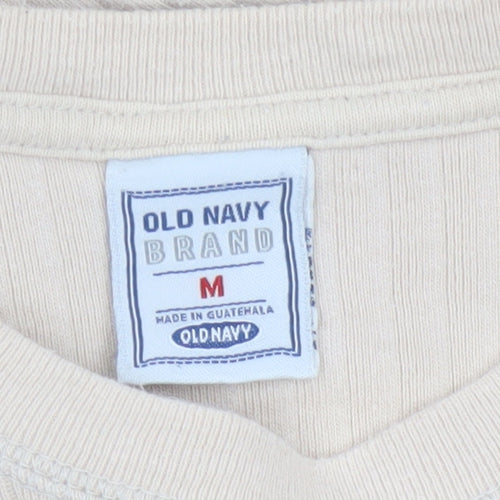 Old Navy Men's Beige Long Sleeve Crew Neck Casual Top Size M