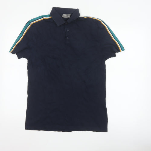 ASOS Men's Blue Slim Fit Polo Shirt Size S Short Sleeve
