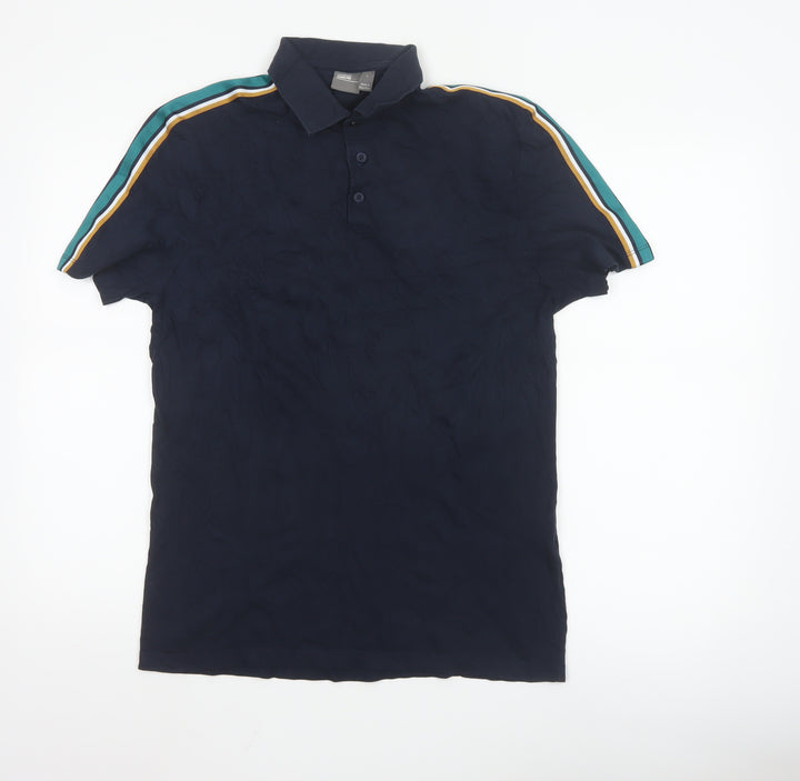 ASOS Men's Blue Slim Fit Polo Shirt Size S Short Sleeve