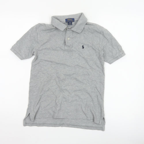 Ralph Lauren Teens Grey Cotton Polo Shirt Size 10-12 Classic Fit
