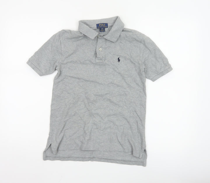 Ralph Lauren Teens Grey Cotton Polo Shirt Size 10-12 Classic Fit