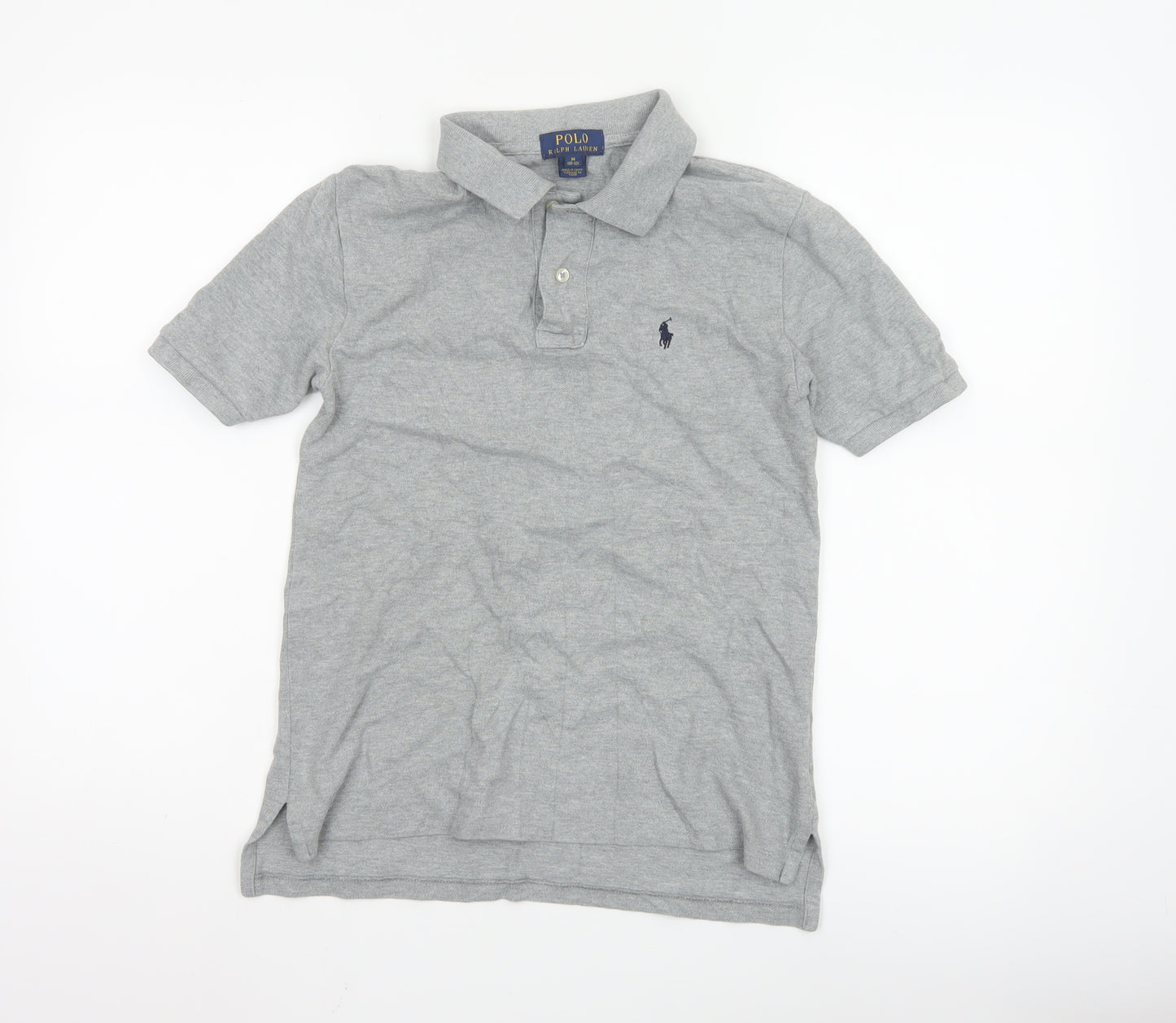Ralph Lauren Teens Grey Cotton Polo Shirt Size 10-12 Classic Fit