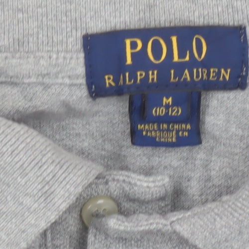 Ralph Lauren Teens Grey Cotton Polo Shirt Size 10-12 Classic Fit