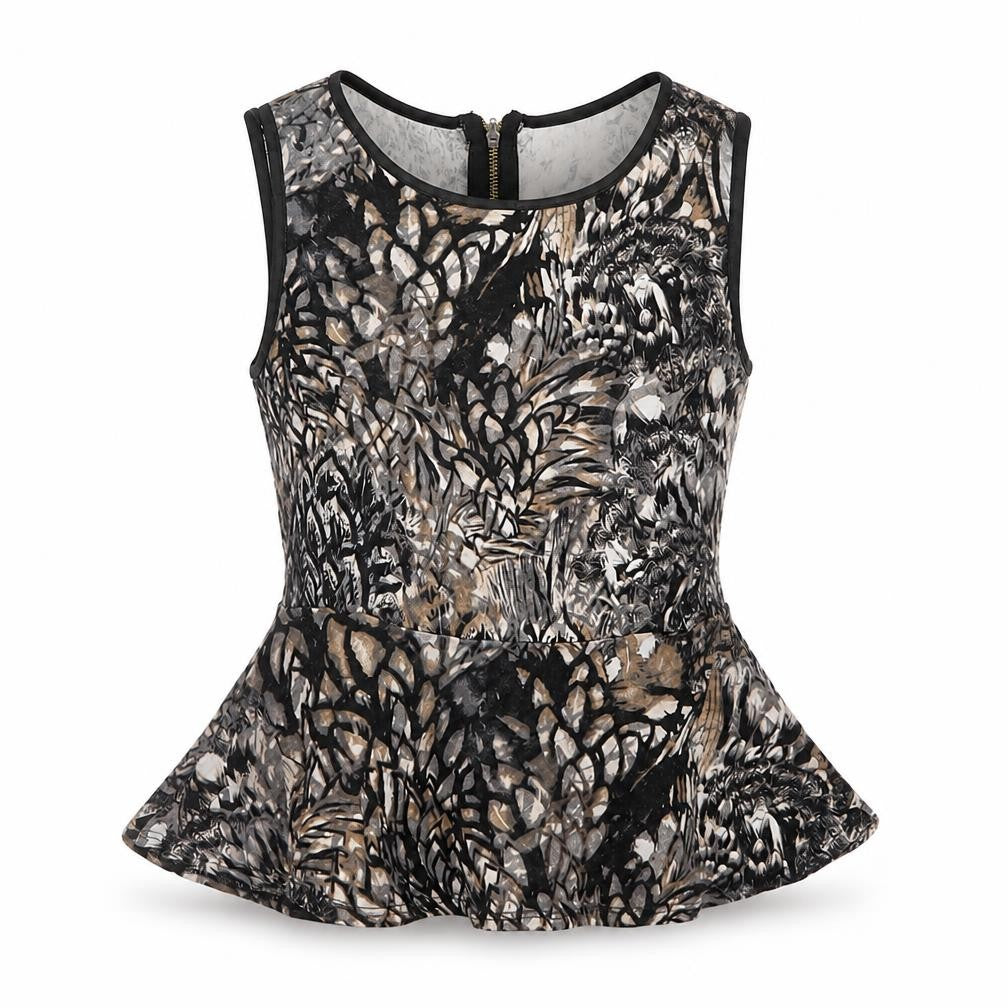 Wallis Petite Women’s Multicoloured Peplum Sleeveless Blouse Size 8