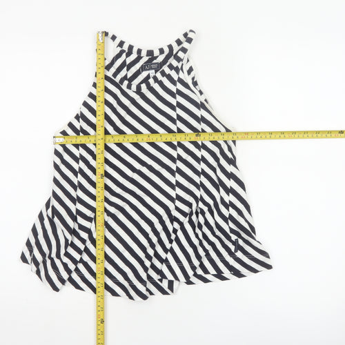 Armani Jeans Womens Black White Striped Halter Tank Top Size 14