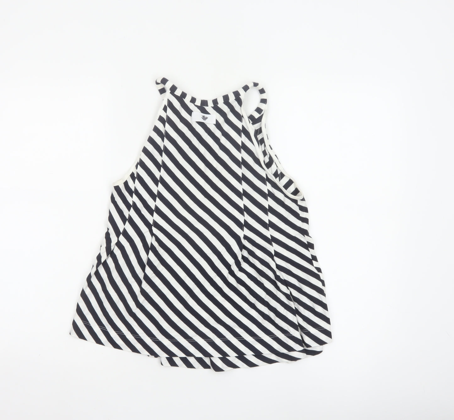 Armani Jeans Womens Black White Striped Halter Tank Top Size 14