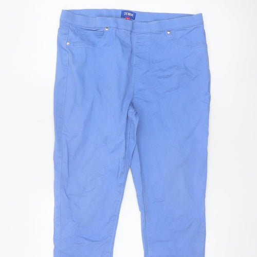 Intuition Women’s Blue Cropped Denim Stretch Trousers Size 14