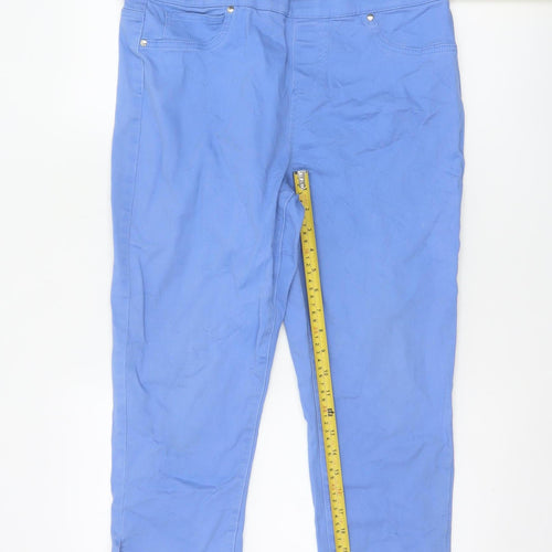 Intuition Women’s Blue Cropped Denim Stretch Trousers Size 14