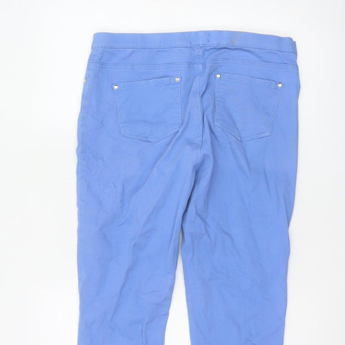 Intuition Women’s Blue Cropped Denim Stretch Trousers Size 14