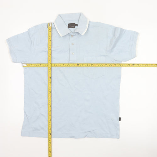 Féraud Men's Blue Short Sleeve Cotton Polo Shirt Size S