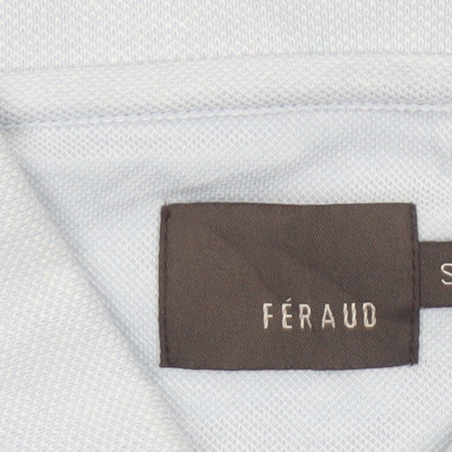 Féraud Men's Blue Short Sleeve Cotton Polo Shirt Size S
