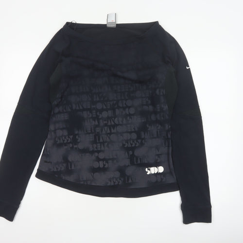 Nike Women Black XL Long Sleeve FitDry Sports Pullover Top