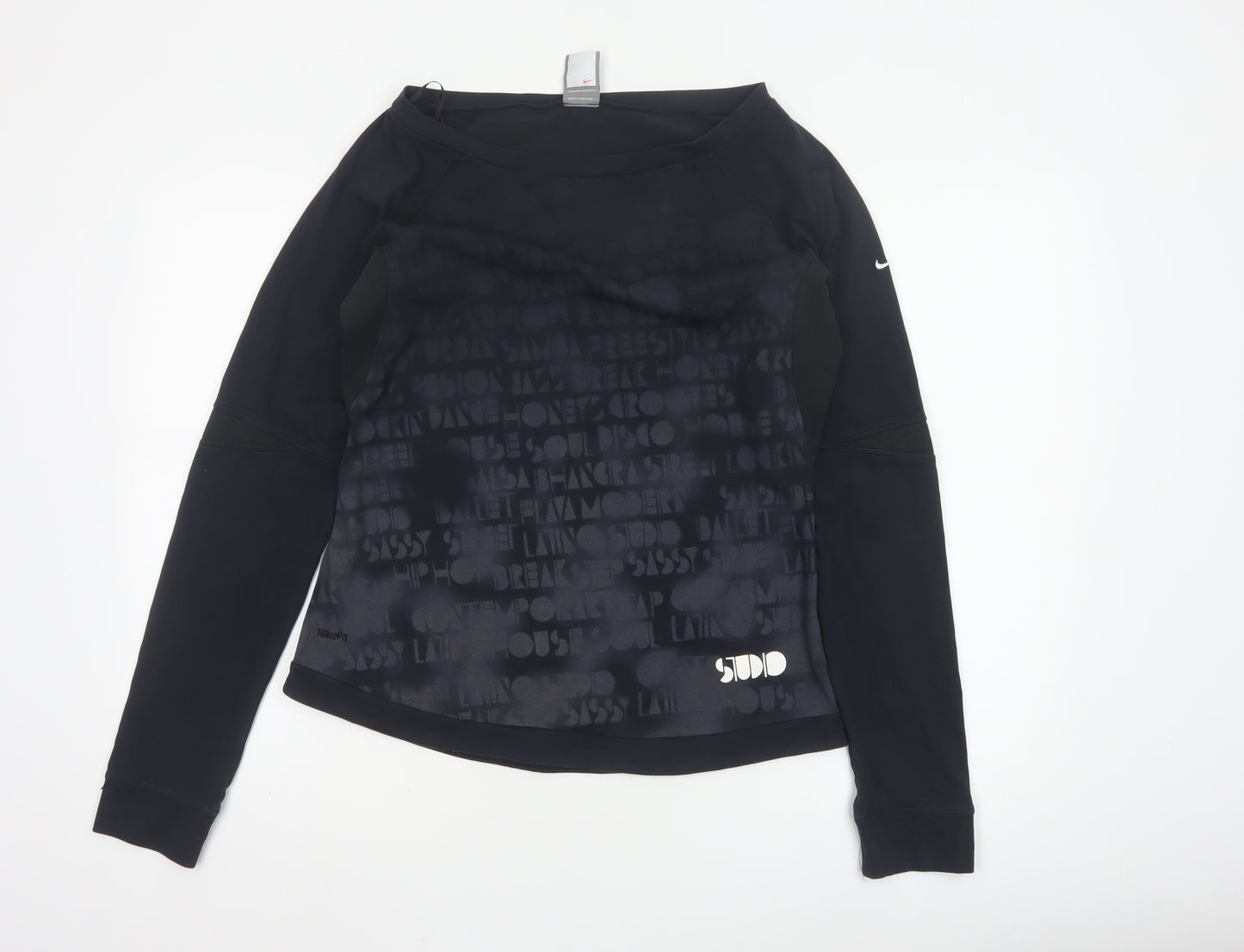 Nike Women Black XL Long Sleeve FitDry Sports Pullover Top