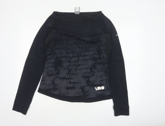 Nike Women Black XL Long Sleeve FitDry Sports Pullover Top