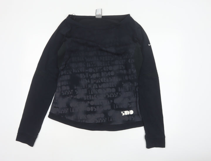 Nike Women Black XL Long Sleeve FitDry Sports Pullover Top