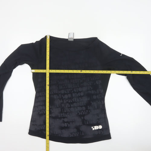 Nike Women Black XL Long Sleeve FitDry Sports Pullover Top